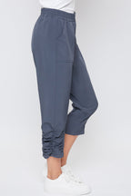 Ruched Ankle Capri Pant - Graphite