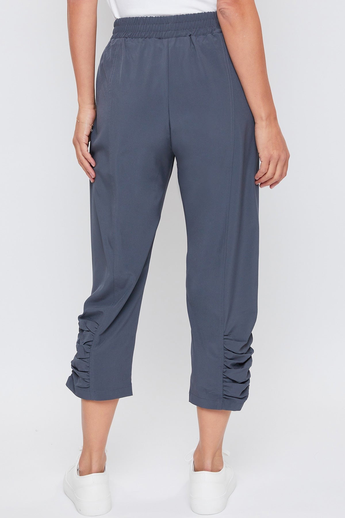 Ruched Ankle Capri Pant - Graphite