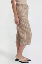 Skimmer Pant - Tan/Brown Stripe