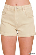 Cuffed Hem Jean Short - Sand Beige