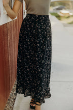 Slit Front Skirt - Floral