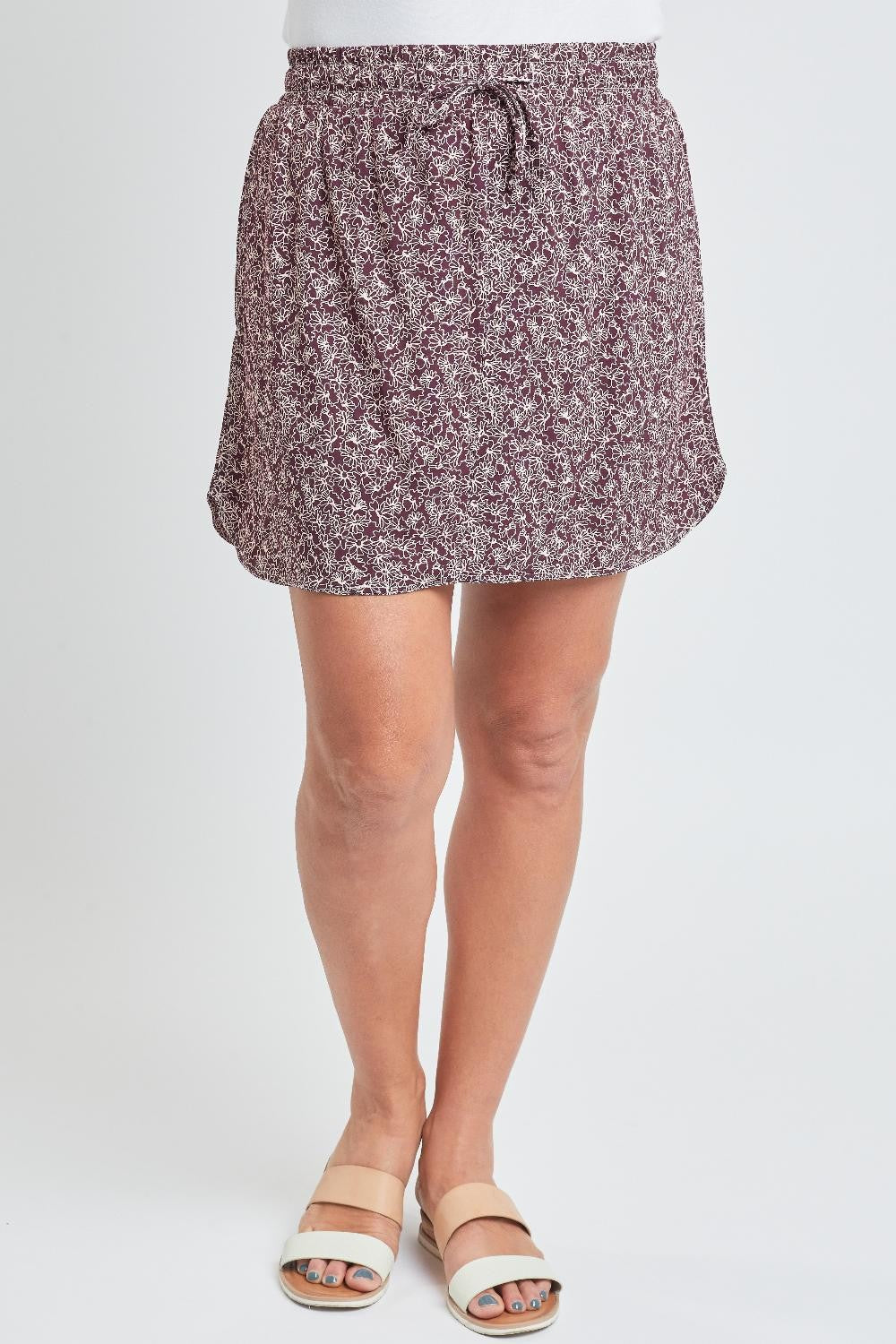 Dolphin Skort - Maroon Floral