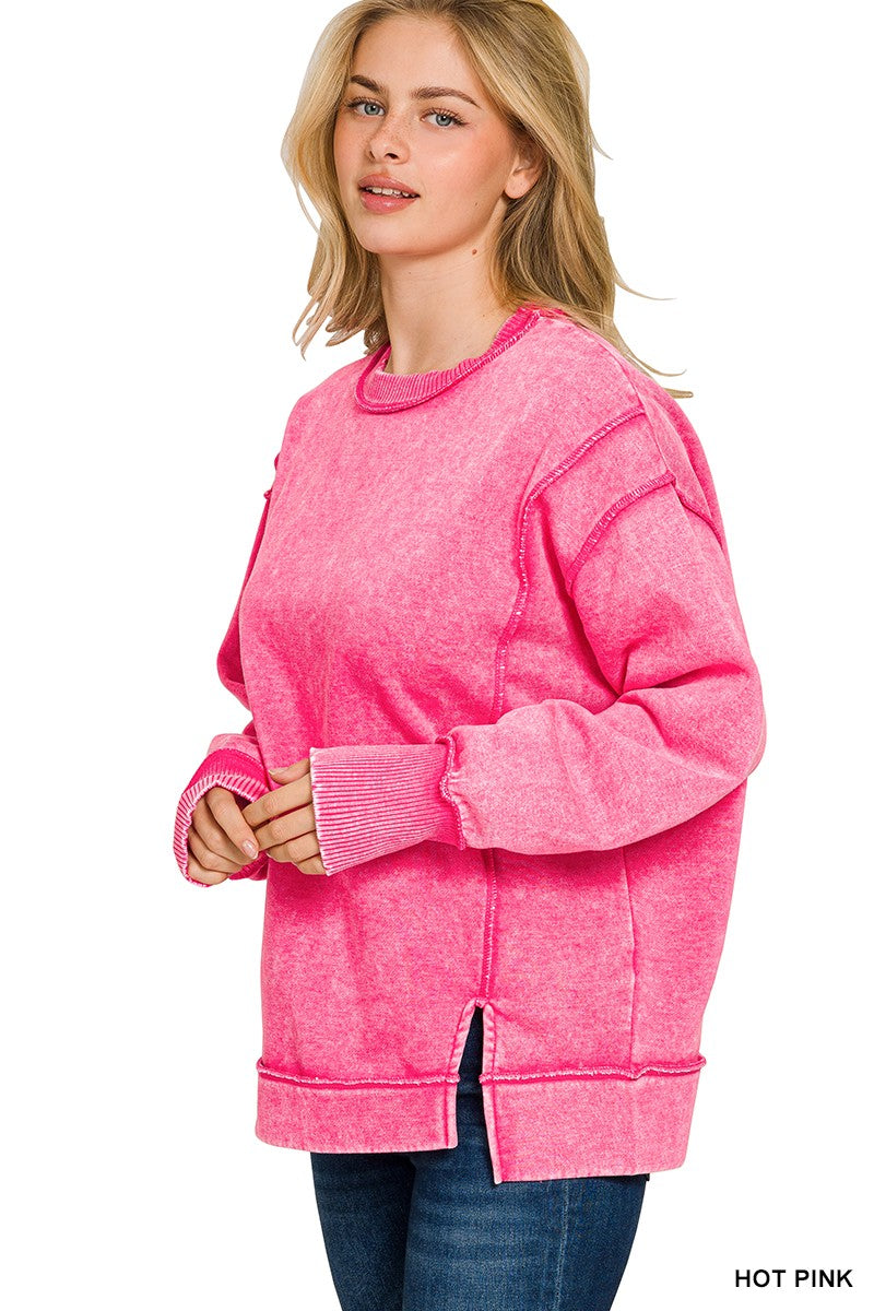 Fleece Crewneck - Hot Pink