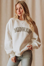 Midwest Crewneck - White/Grey
