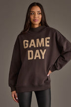 Game Day Mockneck - Brown