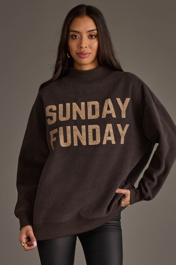 Game Day Mockneck - Brown