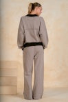 Zip Up Sweatshirt - Taupe/Black