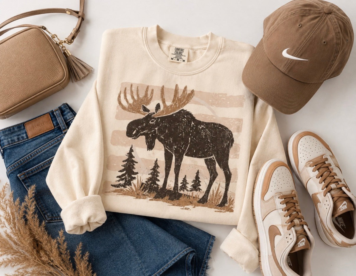 Moose Crewneck - Ivory