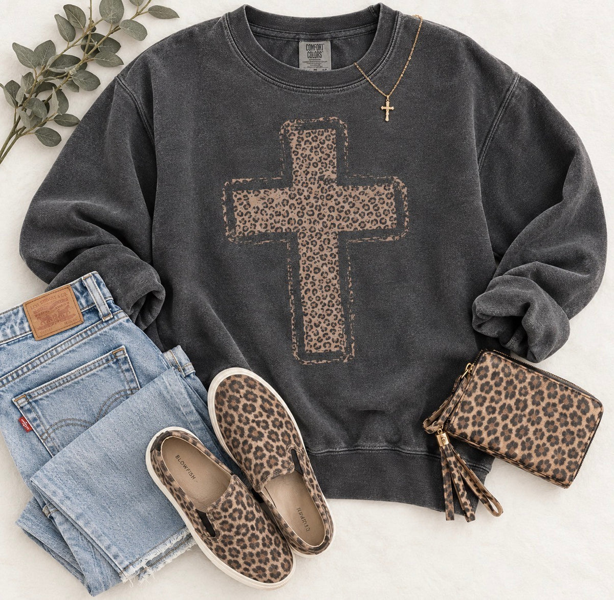 Leopard Cross - Gray