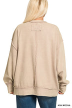 Ribbed Pullover - Ash Mocha - Extended Size