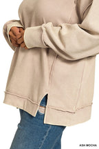 Ribbed Pullover - Ash Mocha - Extended Size