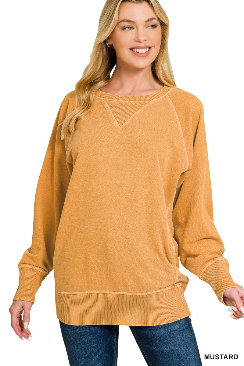 Terry Pullover Sweatshirt - Mustard