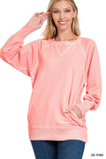 Terry Pullover Sweatshirt - Dark Pink