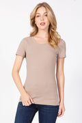 Basic Round Neck Tee - Mocha - Extended Size