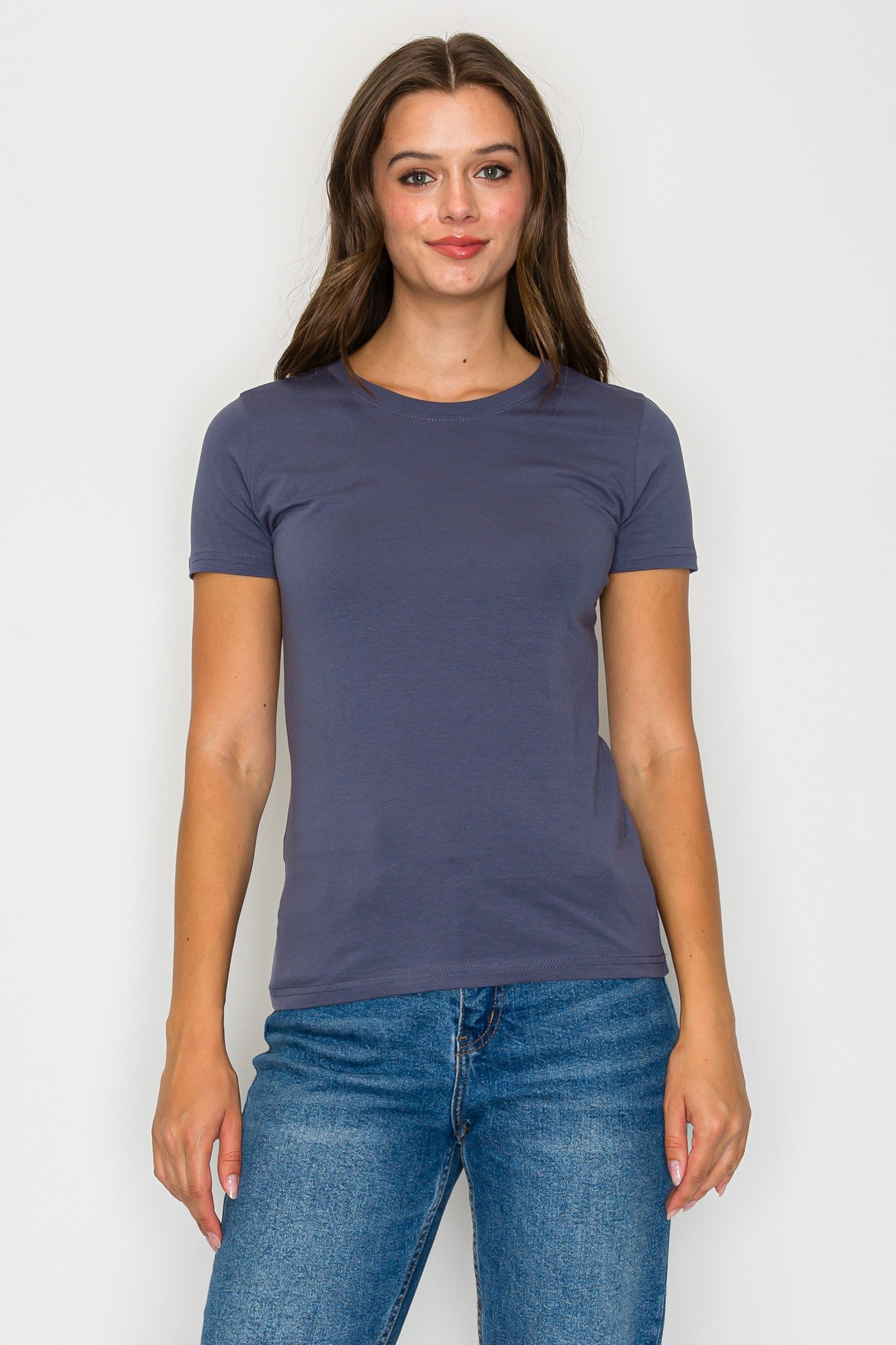 Basic Round Neck Tee - Vintage Navy - Extended Size