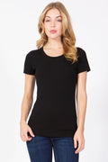 Basic Round Neck Tee - Black - Extended Size