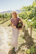 Ribbed Scoop Neck Tee - Faded Fig