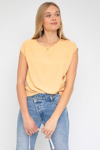 Twist Hem Tee - Pale Apricot