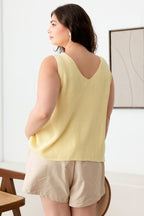 Lemon Knit Sweater Tank - Extended Size