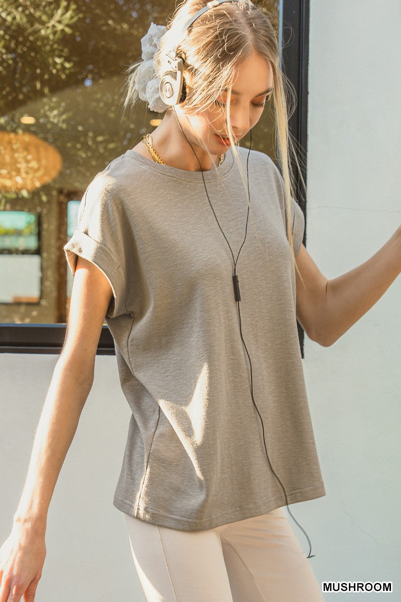 Rolled Sleeve Tee - Mushroom