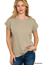 Rolled Sleeve Tee - Mushroom