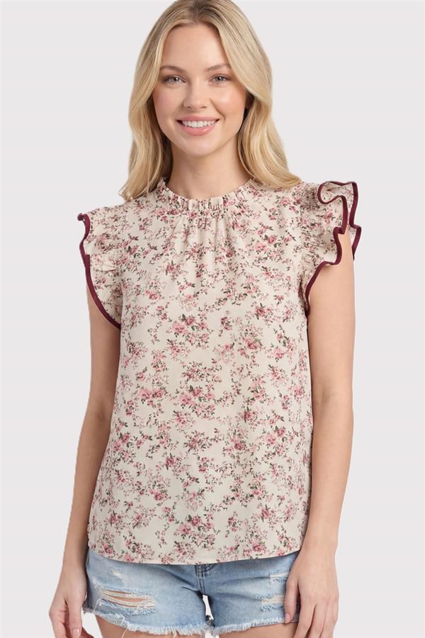 Smock Neck Blouse - Pink