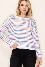 Striped Crochet Sweater - Multi