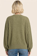 Textured Long Balloon Sleeve - Olive
