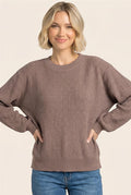 Textured Long Balloon Sleeve - Mocha