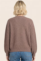 Textured Long Balloon Sleeve - Mocha