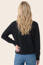 Mock Neck Cardigan - Black