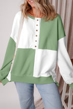 Colorblack Henley Sweater - Grass Green - Extended Size