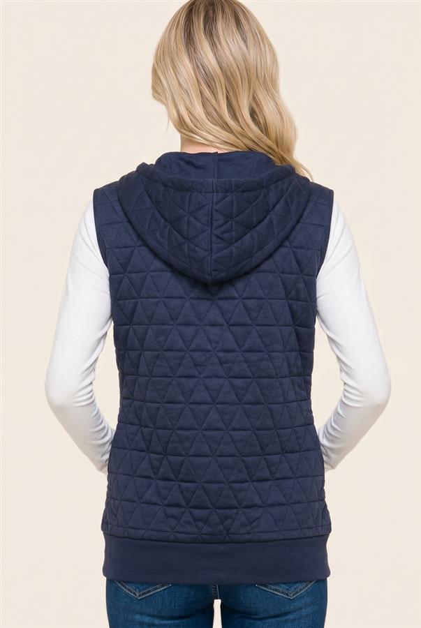 Quilted Vest - Navy