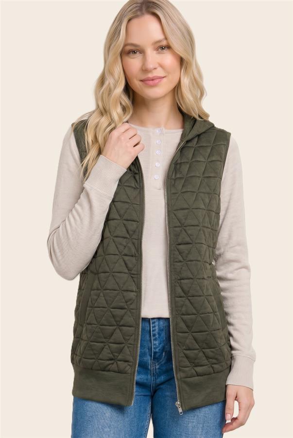 Quilted Vest - Olive