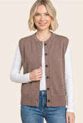 Button Down Sweater Vest - Mocha