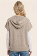 Hooded Sweater Vest - Taupe