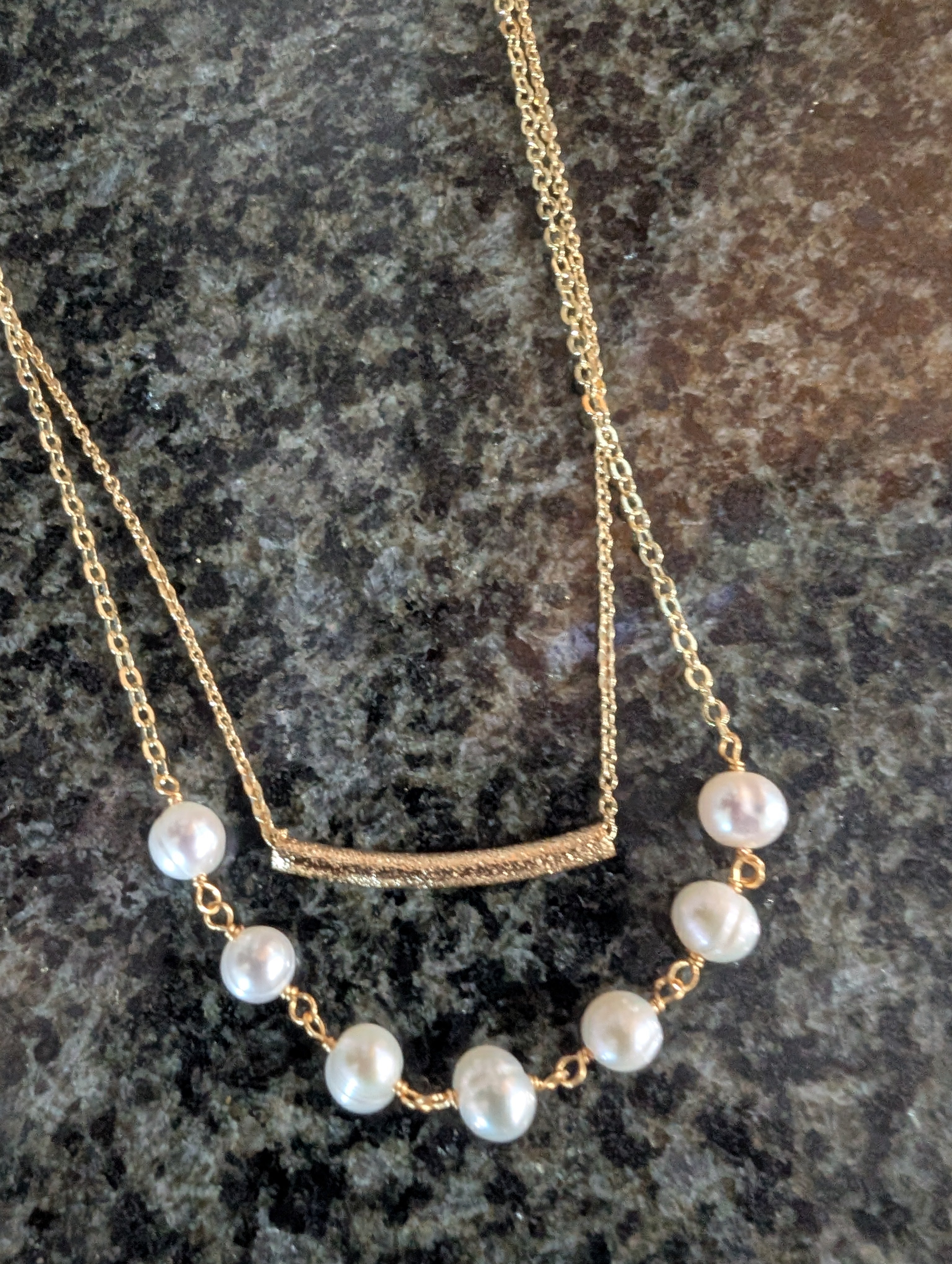 Boxi Gold Pearl - Necklace
